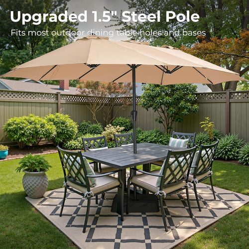 13FT Double-Sided Patio Umbrella with Base
