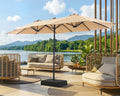 13FT Double-Sided Patio Umbrella with Base