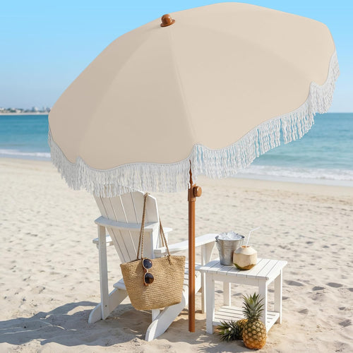7FT Boho Fringe Patio Umbrella